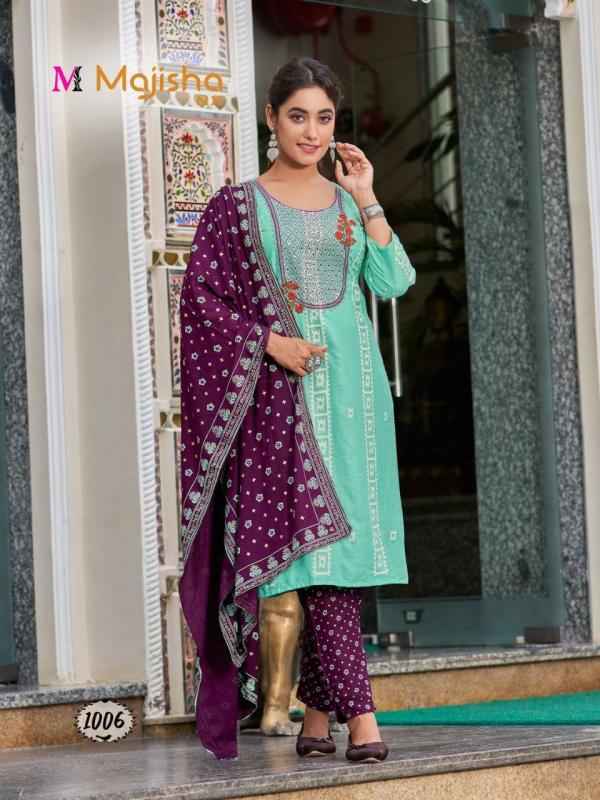 Majisha Nx Koodee 1 Festive Wear Rayon Designer Readymade Suit